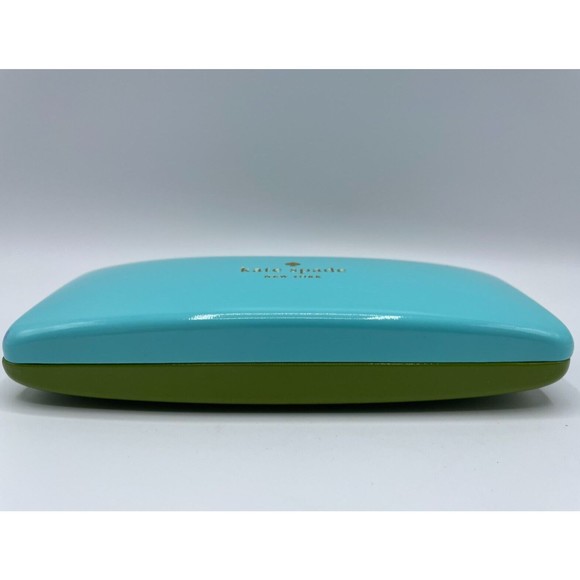 KATE SPADE New York Eyeglass Case Hard Clam Shell GREEN/BLUE - Picture 2 of 9